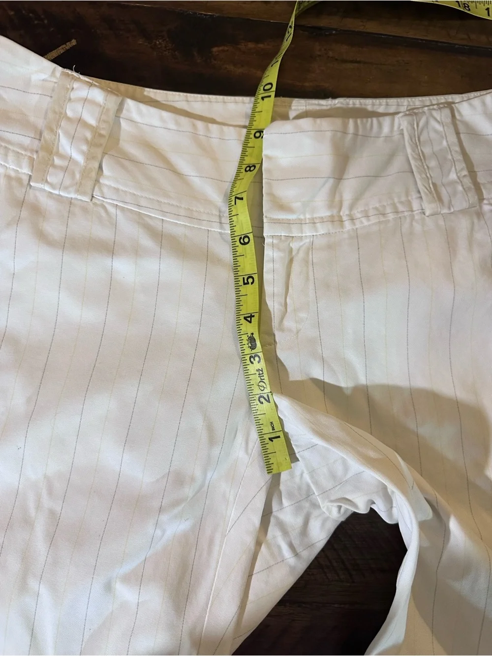 Banana Republic Linen Blend Wide Leg Pants Cream Pinstripe Size 4 EUC | Coastal